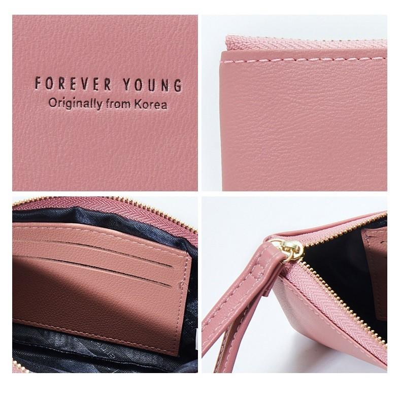 ví Forever Young mẫu dài xinh đựng vừa điện thoại 6,2inch, thẻ ngân hàng, tiền mặt, giấy tờ dễ dàng di chuyển - VI00330