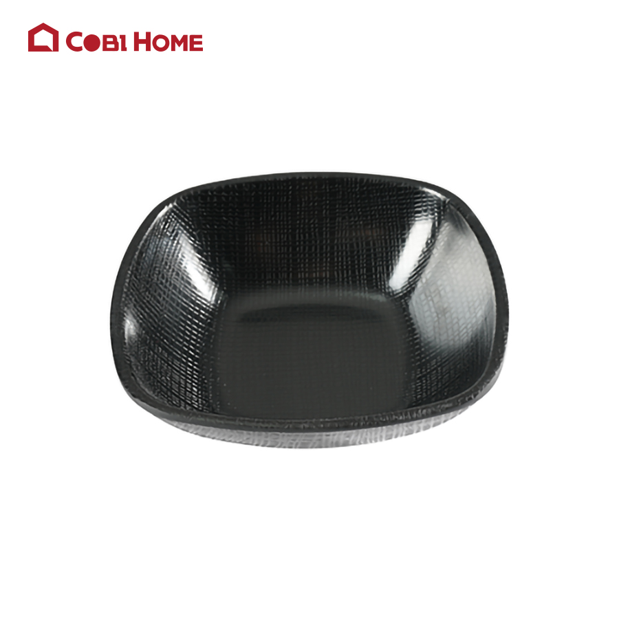 chén vuông 14.5cm melamine màu đen nhám cao cấp