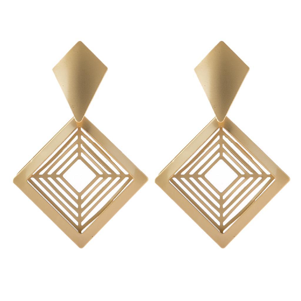 Ladies Alloy Dangle Earrings Chunky Drop Earrings Wedding Jewelry Golden