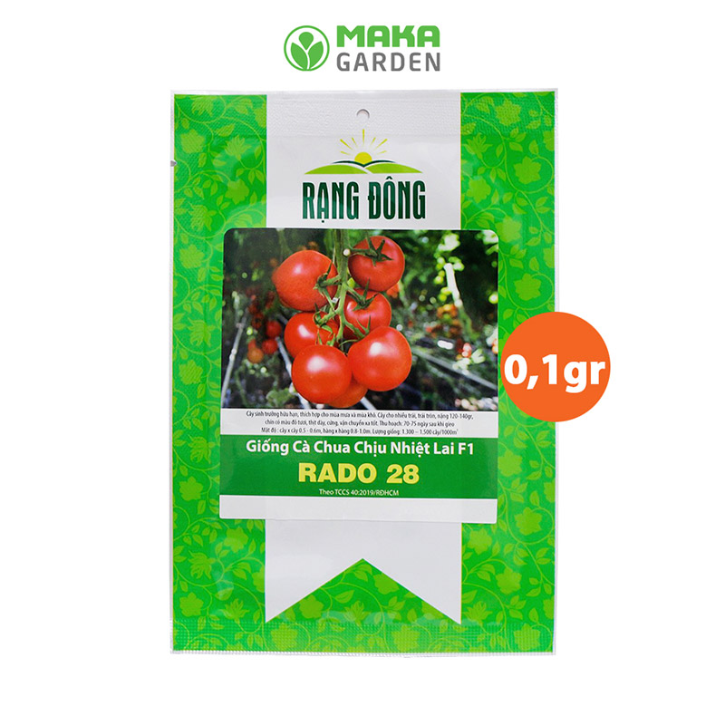 Hạt Giống Cà Chua Chịu Nhiệt Lai F1 Rado 28- Gói 0.1Gr- Dễ Trồng, Kháng Bệnh Tốt