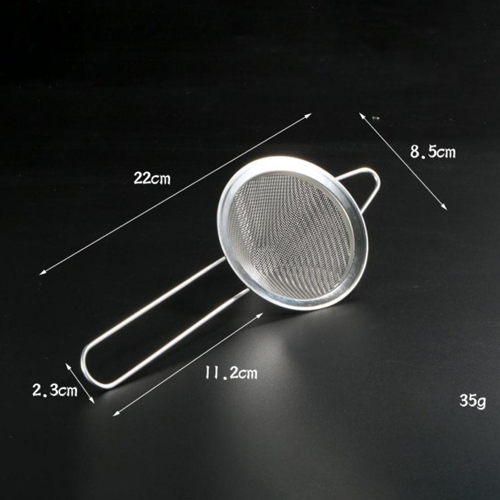 2 Pcs Stainless Steel Cone Fine Mesh Wine Cocktail Strainers w/ Long Handle