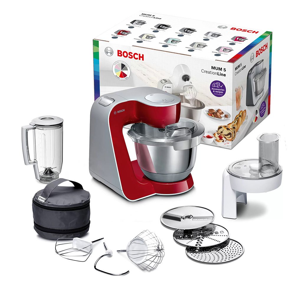 Máy Trộn Bột Đa Năng Bosch MUM58720 Màu Đỏ Bạc - Hàng Nhập Khẩu Đức