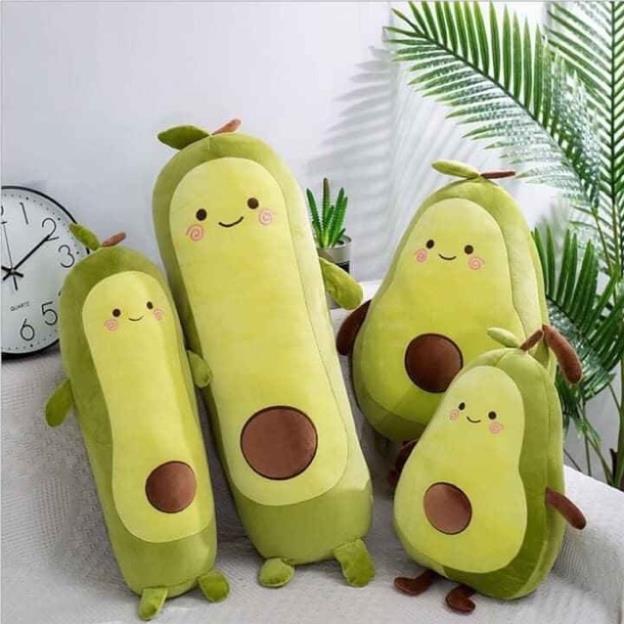 Gấu bông gối ôm quả bơ nhồi bông đáng yêu nghộ nghĩnh vải nhung Hàn Quốc
