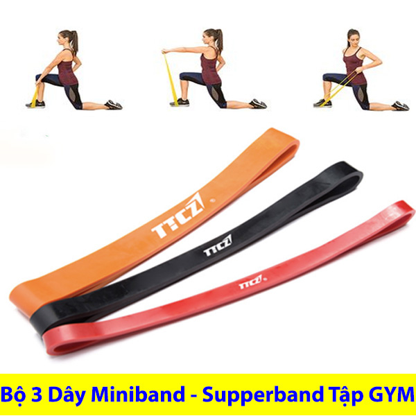 Bộ 3 Dây Kháng Lực Mini Band Super Band Hỗ Trợ Tập Mông Tại Nhà