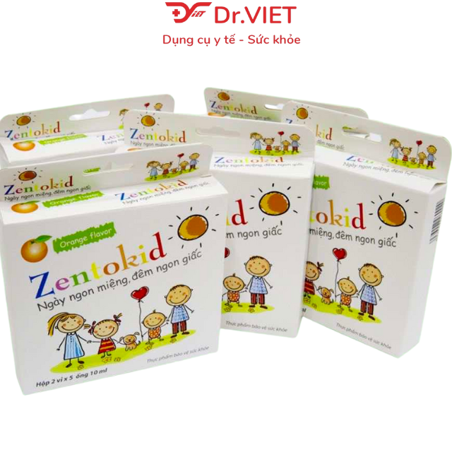 Siro Zentokid Hộp 10 ống (10ml) - Giúp bé ăn ngon, ngủ ngon, tiêu hóa tốt