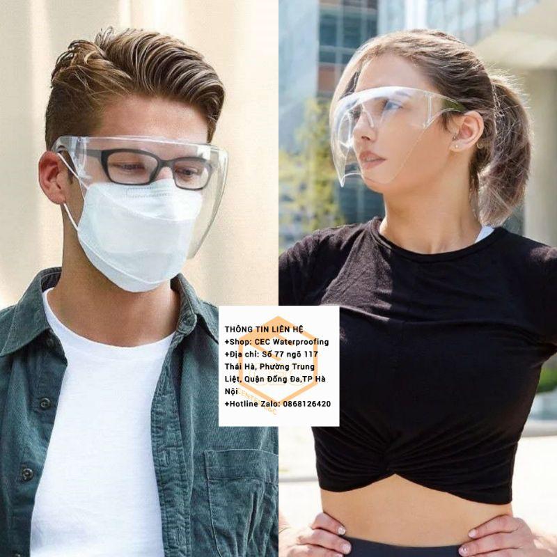 Kính chống giọt bắn phòng dịch Face Shield cỡ người lớn, Kính nhựa trong suốt cao cấp