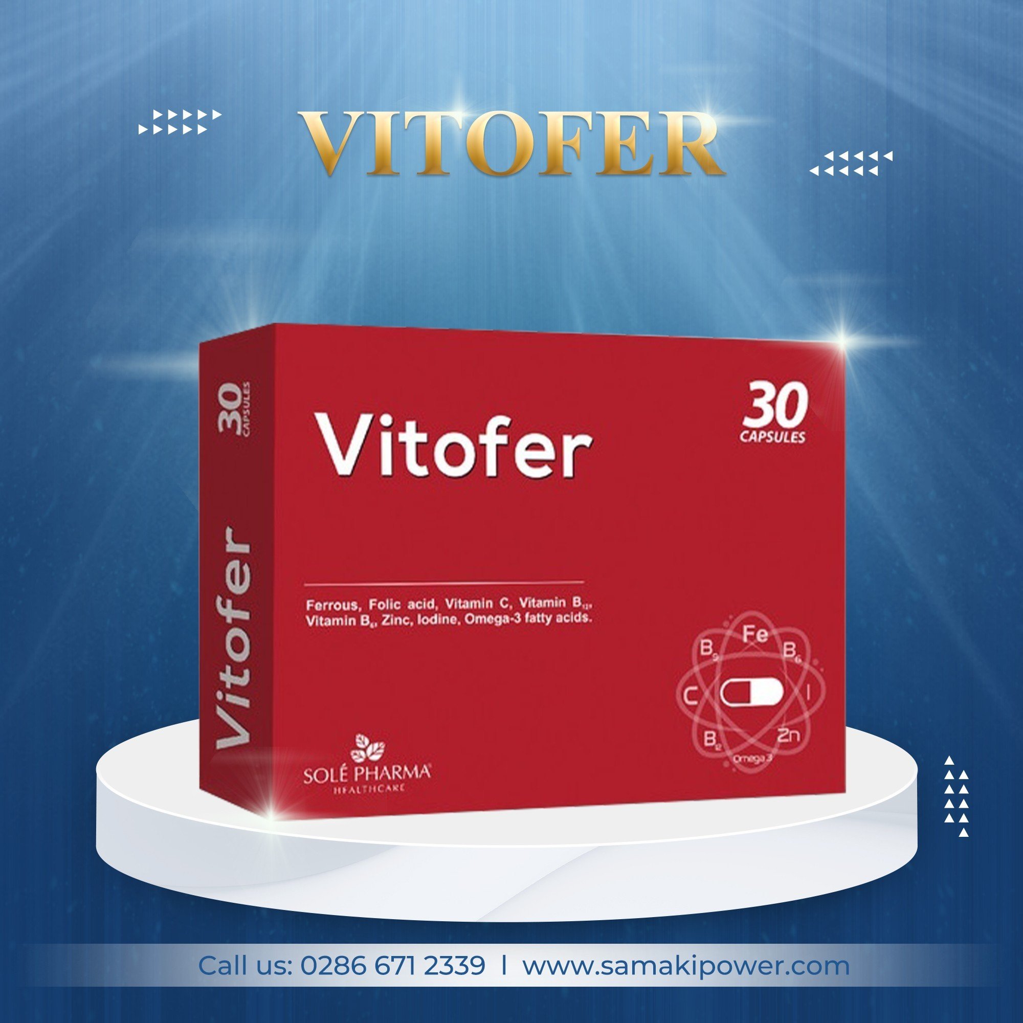 Vitofer viên uống bổ sung sắt cho bà bầu - Hộp 2 vỉ x 15 viên