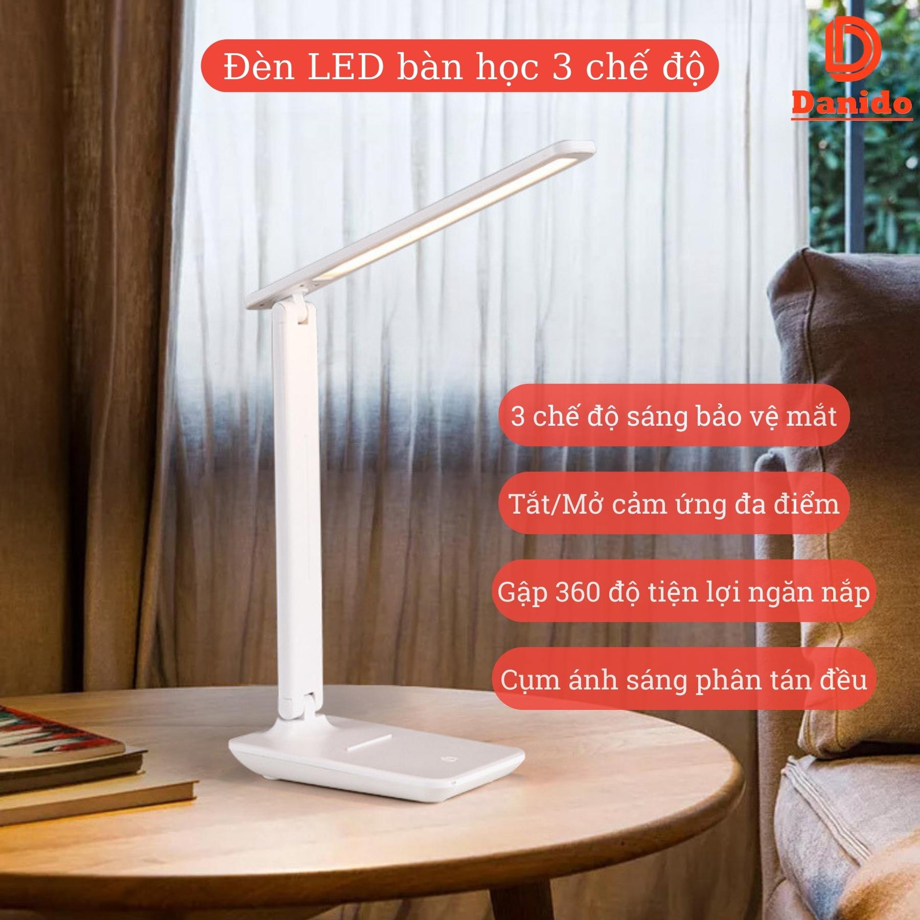 Đèn bàn học LED USB di động gấp gọn – Đèn LED 03 chế độ ánh sáng bảo vệ mắt chống cận - Chính hãng