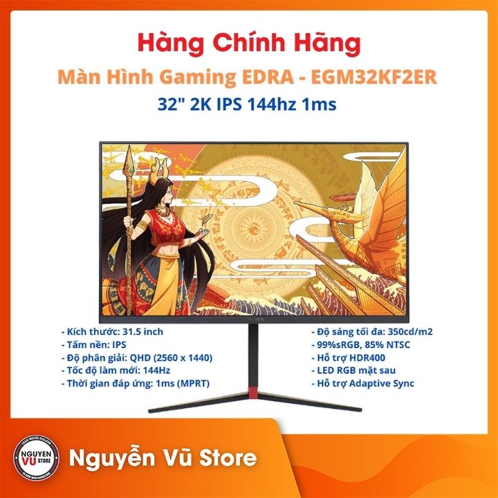 Màn Hình Gaming E-DRA EGMKF2ER 32 inch 2K 144hz - Hàng Chính Hãng