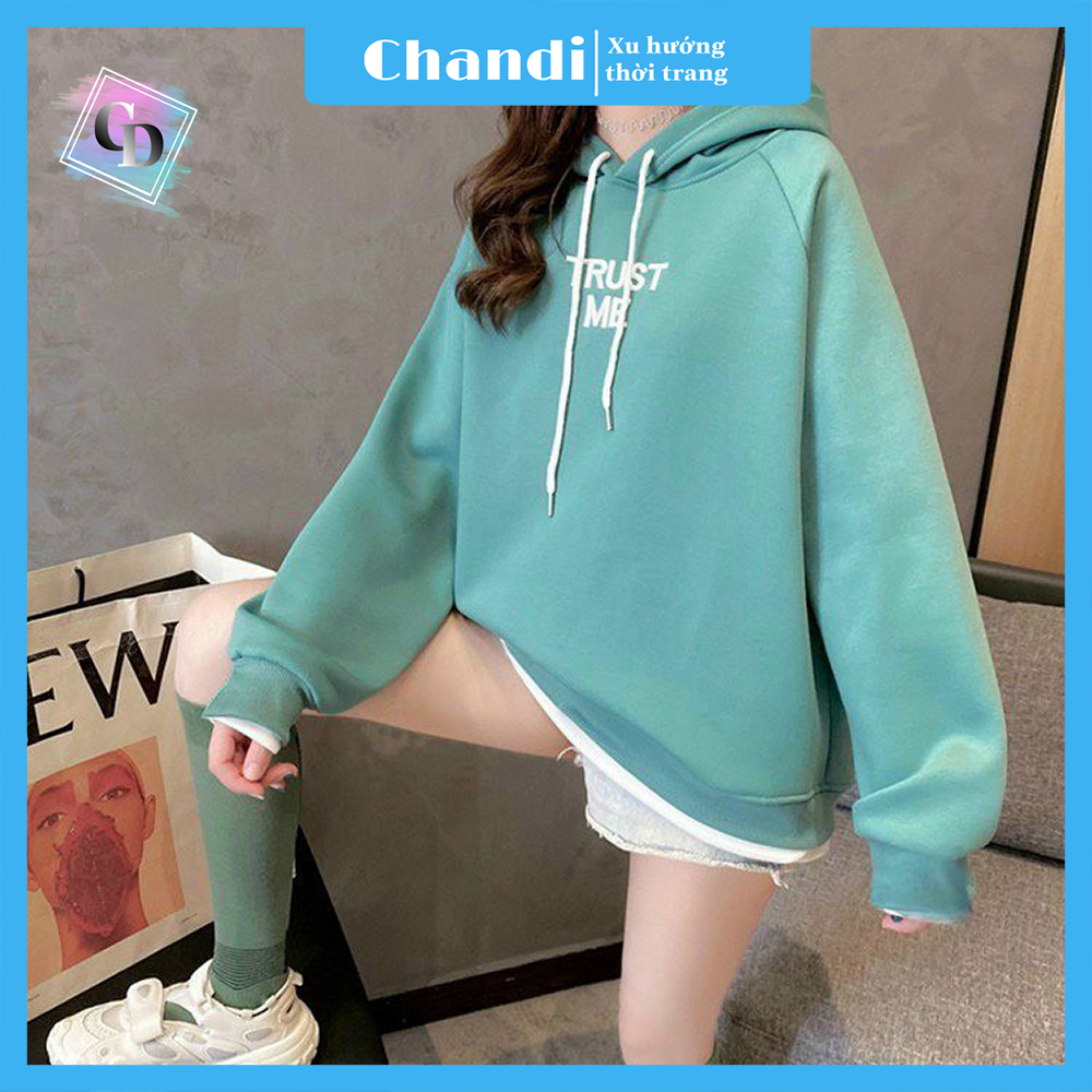 Áo khoác nữ hoodie , mẫu mới thu đông Chandi Kèm Ảnh Thật 2021 HD11