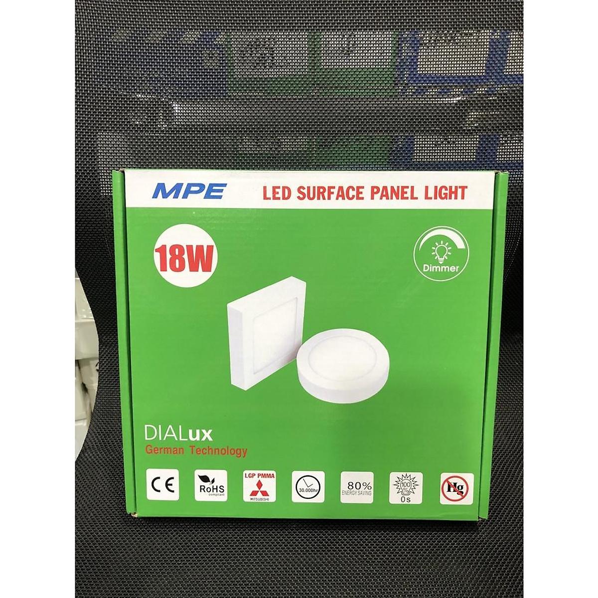 Đèn Ốp Nổi, Đèn LED Panel ốp trần 18W tròn/vuông - Thương hiệu MPE