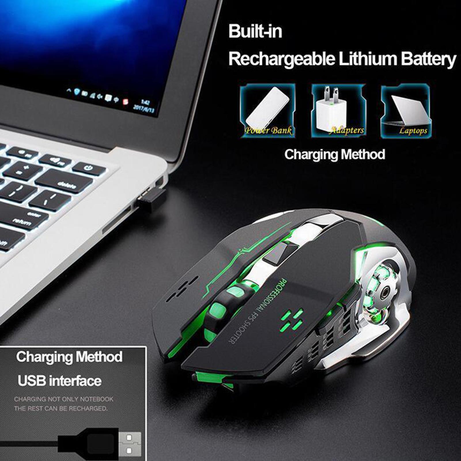 2.4G Gaming Wireless USB Computer Mice for Desktop PC Mouse 6 Buttons Windows Linux