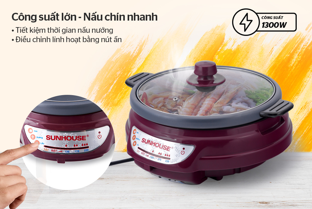 Nồi lẩu điện Sunhouse SH535L 3.5L- Hàng chính hãng