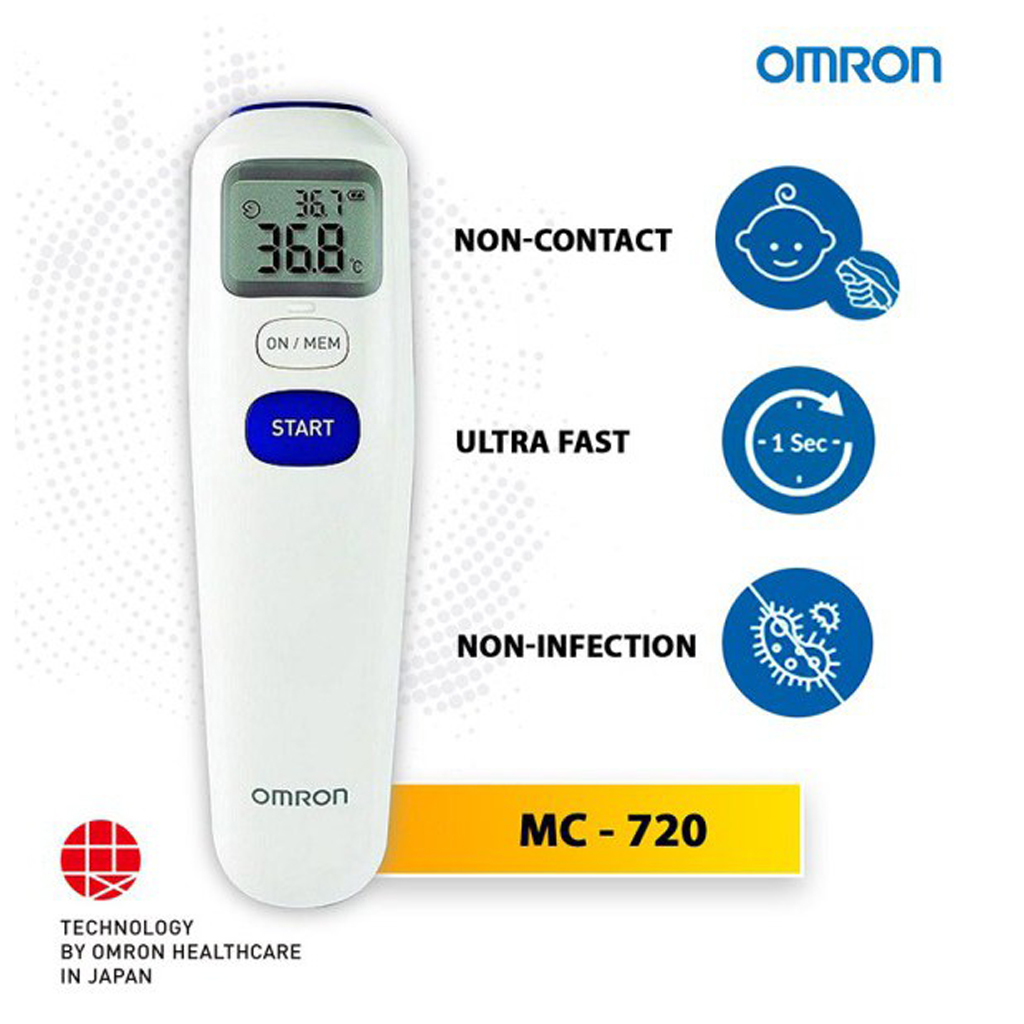 Nhiệt Kế Hồng Ngoại Omron MC-720 | Đo Trán, Đo Nhiệt Độ Phòng, Đo Bề Mặt | Thương Hiệu Nhật Bản