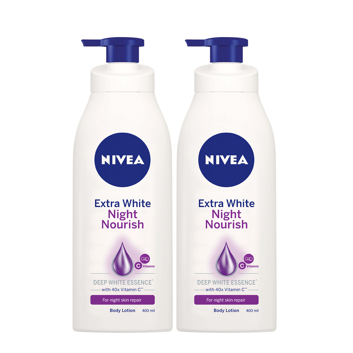 Bộ đôi Sữa Dưỡng Thể Trắng Da Nivea Ban Đêm (400ml) - 88126