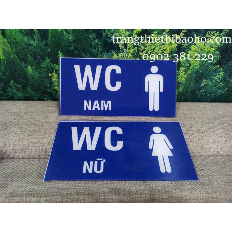 Biển báo Mica dán Decal chỉ dẫn Toilet Nam Nữ 10 * 20cm