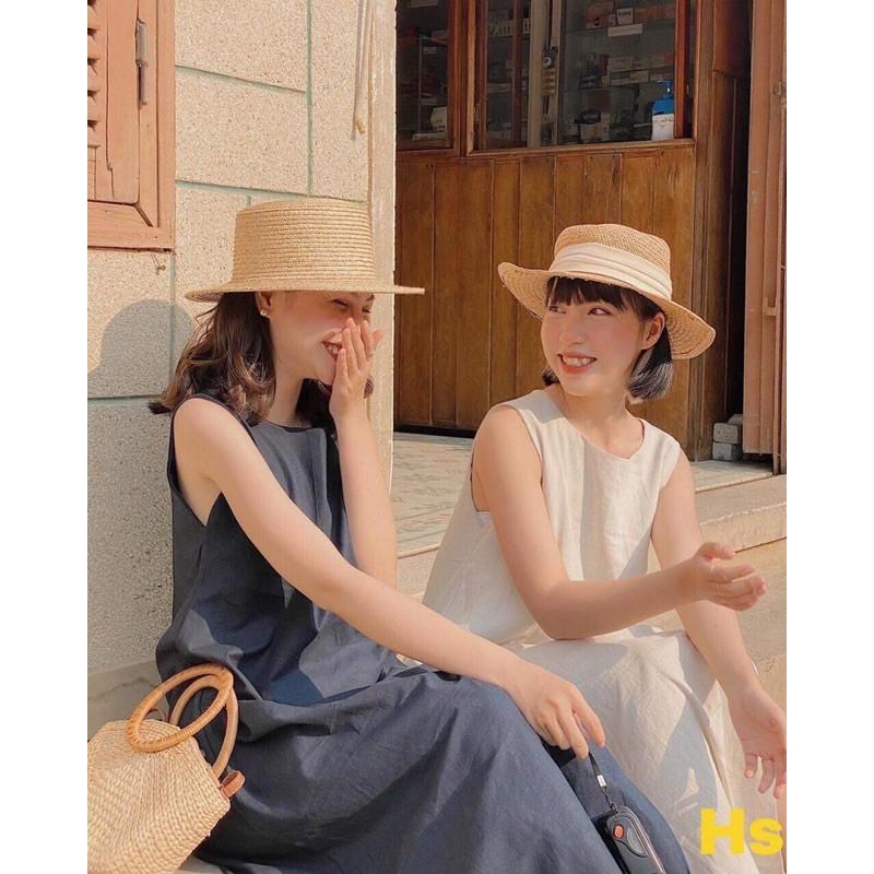Đầm xuông cổ thuyền sát nách xẻ tà HS58