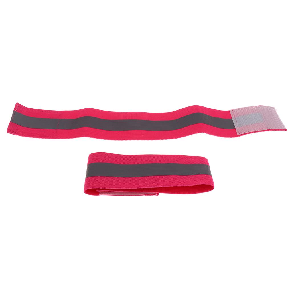 1 Pair Night Running Reflective Sport Arm Belt Armband Ankle Band Leg Strap