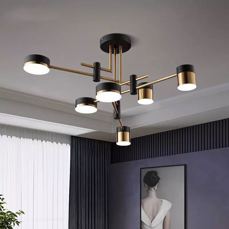 Đèn chùm bộ 6 bóng LED cao cấp thiết kế độc đáo sang trọng trang trí phòng khách, nhà hàng, quán cafe THCN 165-21
