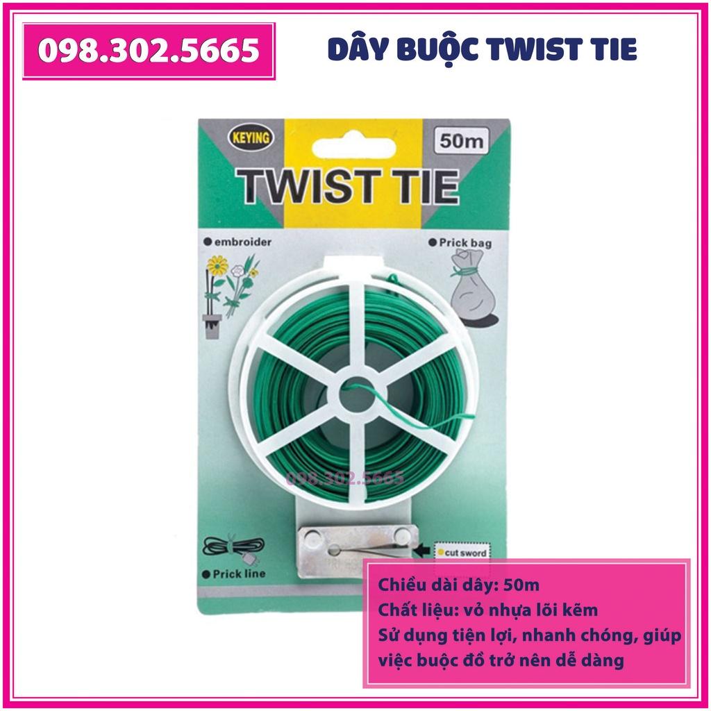 Cuộn dây buộc đồ đa năng Twist Tie GX-001, 50m (Dây nhựa, lõi kẽm)