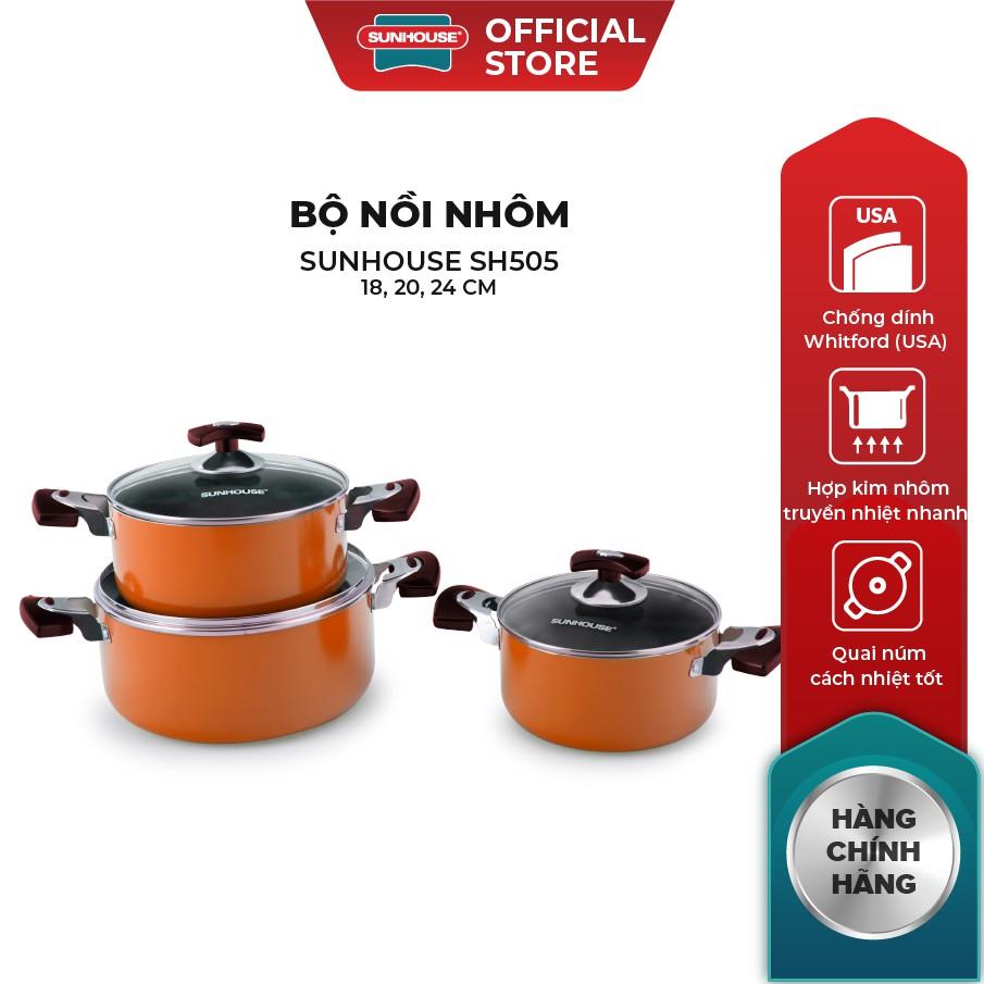 Bộ nồi nhôm chống dính SUNHOUSE SH505
