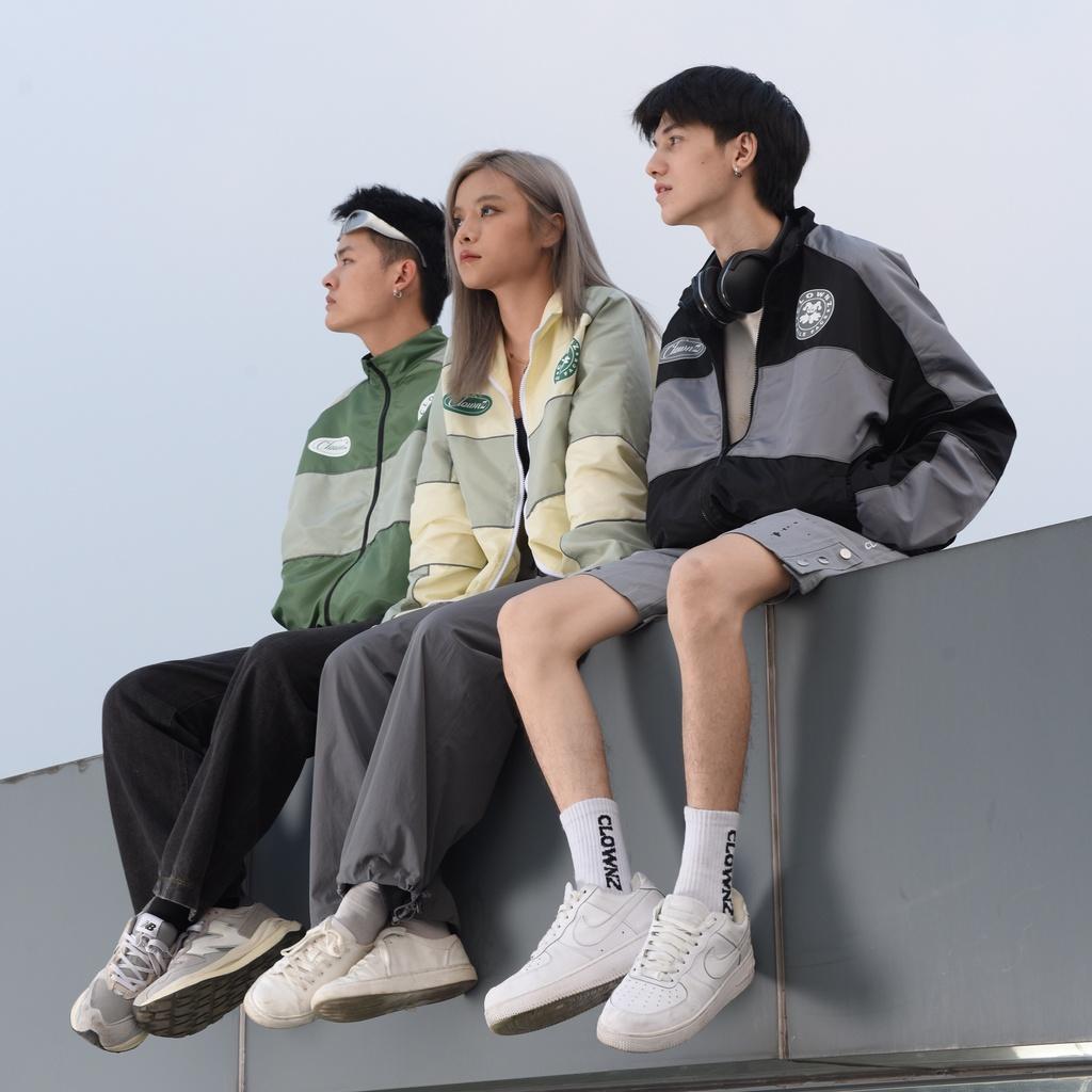 Áo khoác gió coach Track Jacket 2 lớp, nam nữ unisex, form rộng