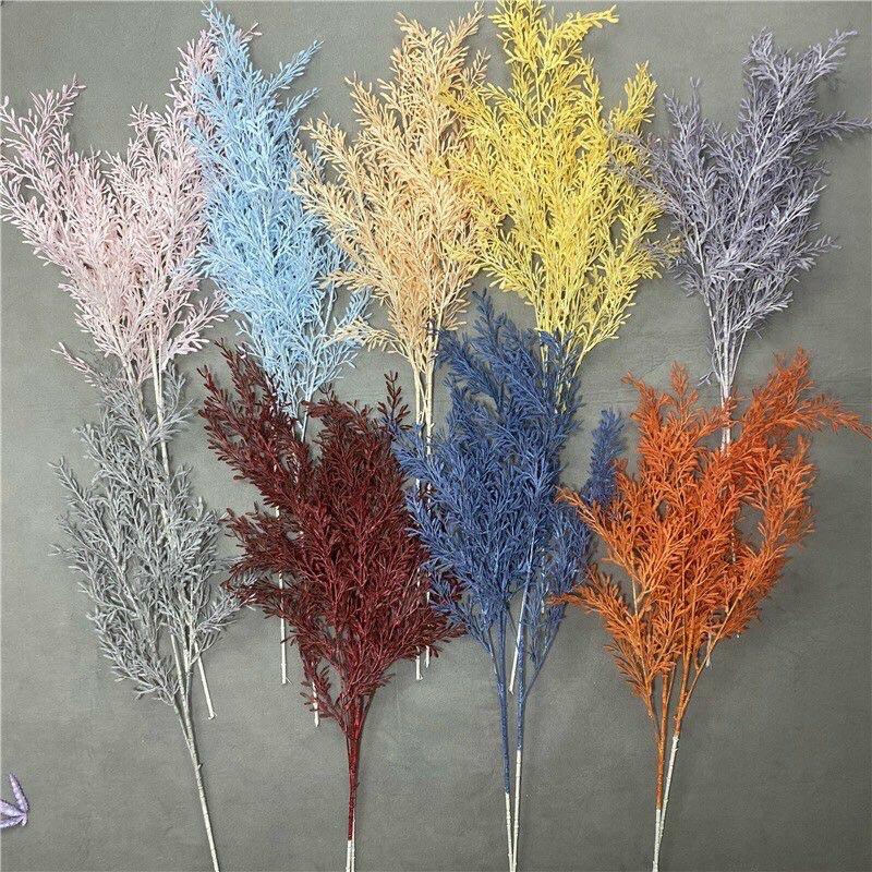 Cành lá điểm nhiều màu decor trang trí cao 80cm