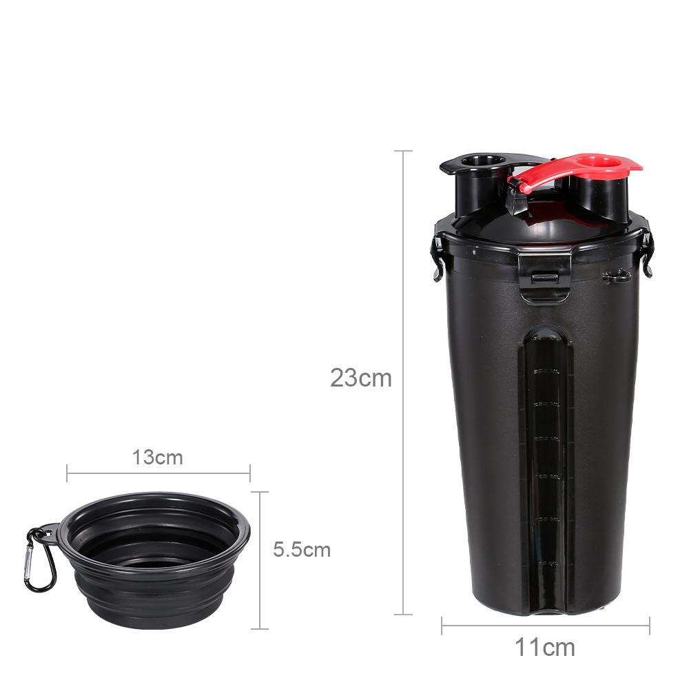 Chai nước cho thú cưng đi dạo 2 in 1 vừa đựng nước vừa có ngăn đựng thức ăn