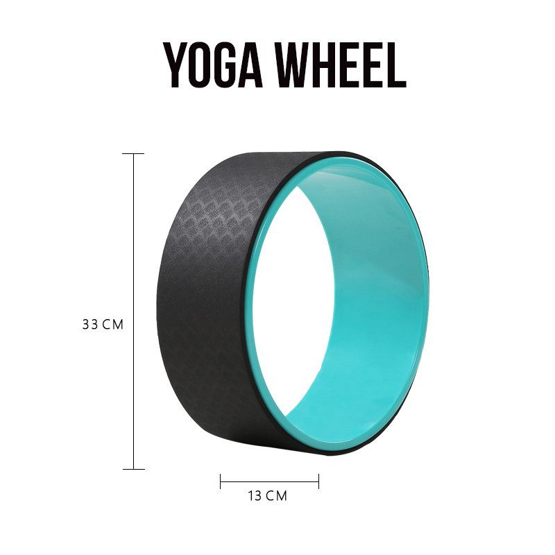 BG Vòng Tập Yoga BLUE BLACK, Vòng Yoga Pilates Nhựa ABS 33cm Tập Lưng Cao Cấp Chính Hãng Yoga Wheel (hàng nhập khẩu)