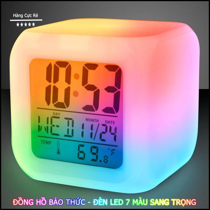 Đồng hồ báo thức đèn Led đổi 7 màu thiên nhiên HCR