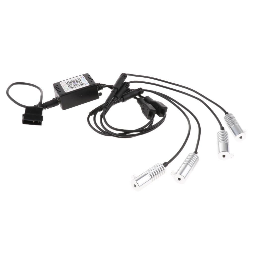 1 to 4 Computer RGB LED Light Strip Splitter Hub Module for Cell Phone APP Bluetooth Control DC2.1 Connector & 4Pin Power Supply 12V