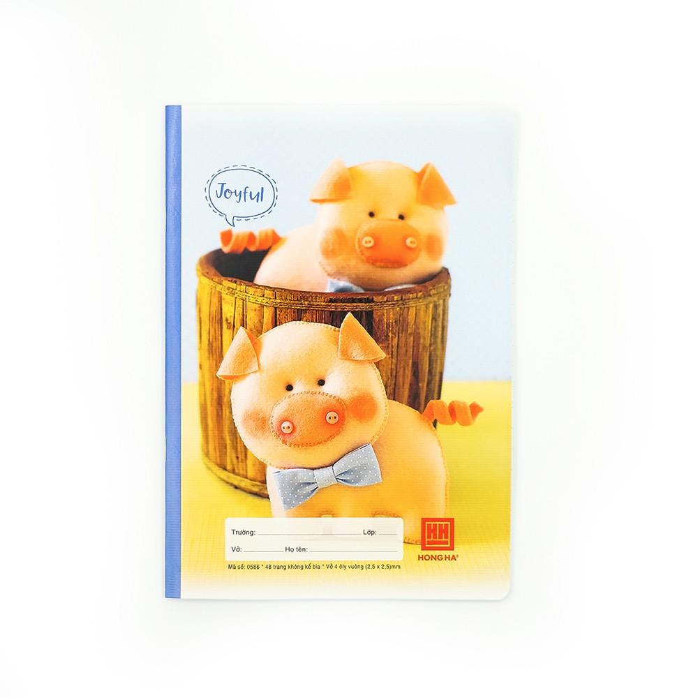 Lốc 10 quyển vở 4 ô ly Hồng Hà 48 trang Joyful Hồng Hà