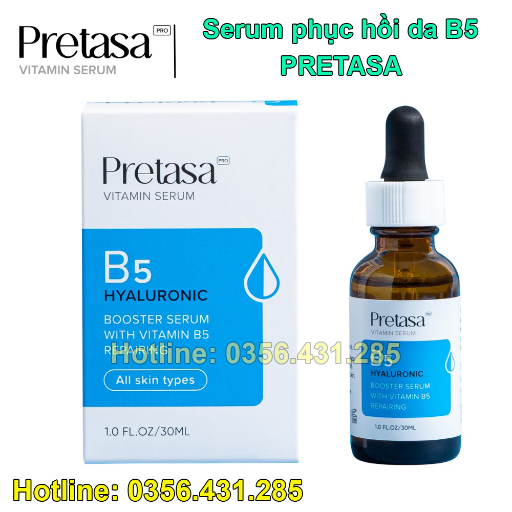 Serum cấp ẩm phục hồi da PRETASA B5 Hyaluronic - Hàng Chính Hãng