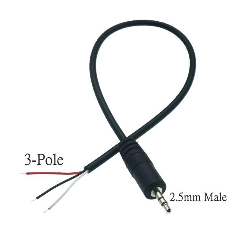 25CM 2.5mm 3.5mm Mono Connector Cable Male Female Plug 3pin 4 Pole 2.5mm & 3.5mm Extension Wire DIY Audio Repair Cable Charger