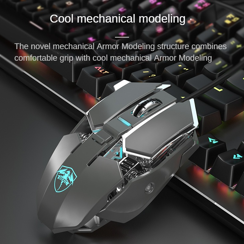 Chuột cơ gaming led RGB 6400DPI - J600B mechanical Gaming mouse