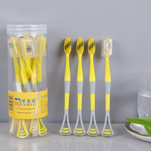 Hộp 8 Chiếc Bàn Chải Đánh Răng Vịt Vàng G-Duck Có Kèm Đầu Cạo Rơ Lưỡi