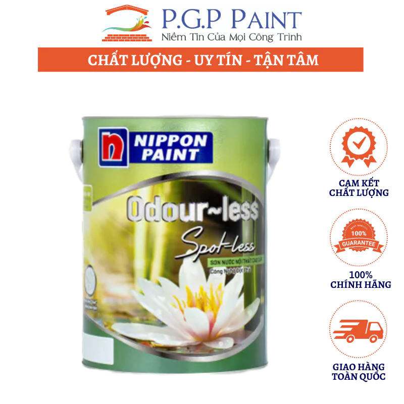 Sơn nội thất Cao Cấp Odour-less Spot-less dễ chùi rửa vết bẩn tuyệt vời