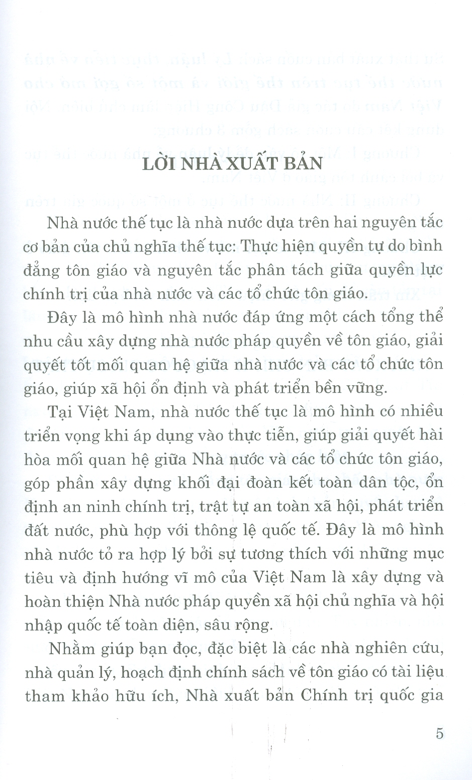 Lý Luận, Thực Tiễn Về Nhà Nước Thế Tục Trên Thế Giới Và Một Số Gợi Mở Cho Việt Nam