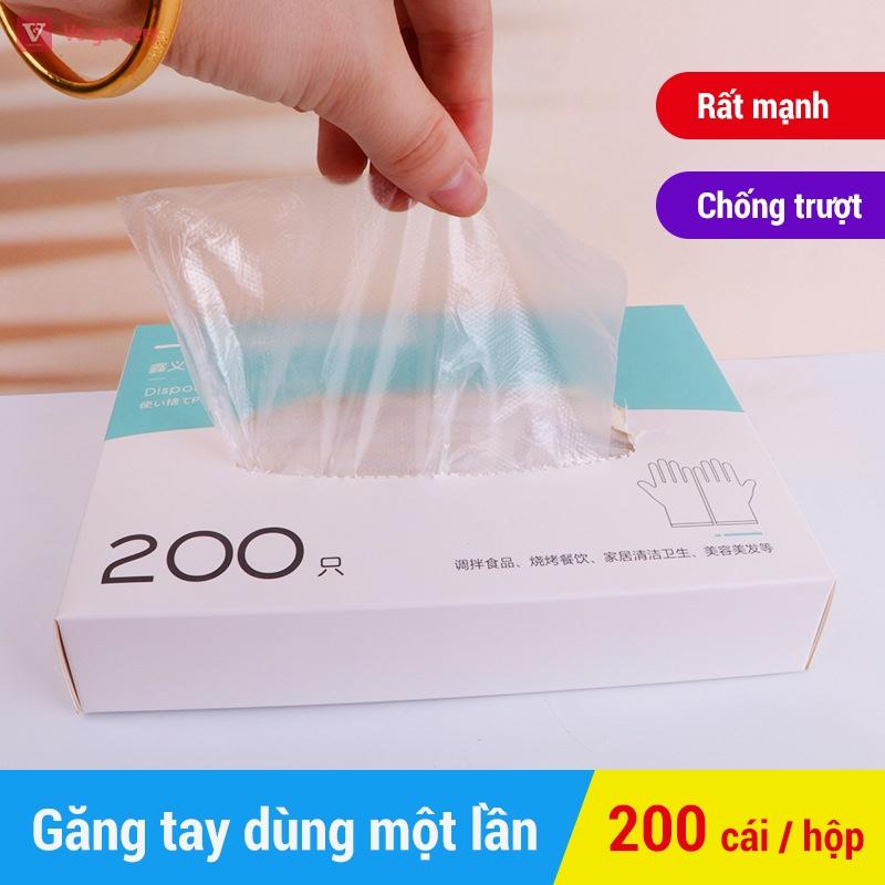 Hộp 200 Găng Tay Nilong Dùng 1 Lần Siêu Dai Siêu Rẻ