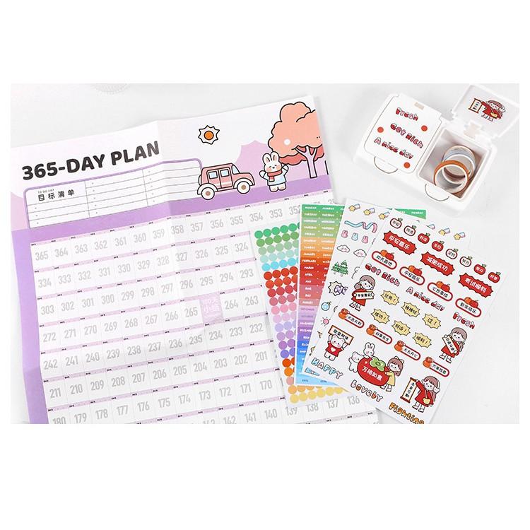 365 Day Plan dán tường kèm sticker trang trí độc đáo - MiuSua