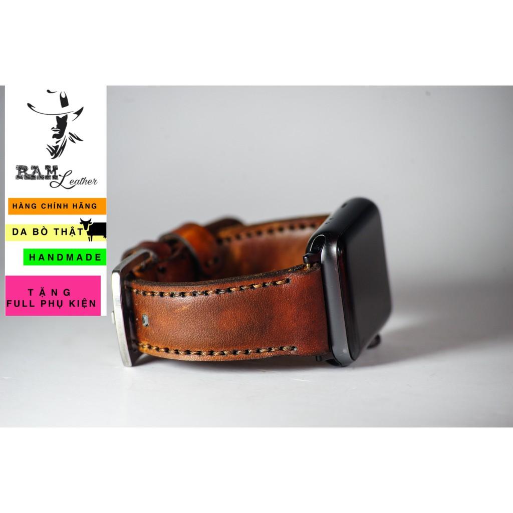Dây đồng hồ da bò thật vegtan handmade cao cấp - RAM classic 1970 -