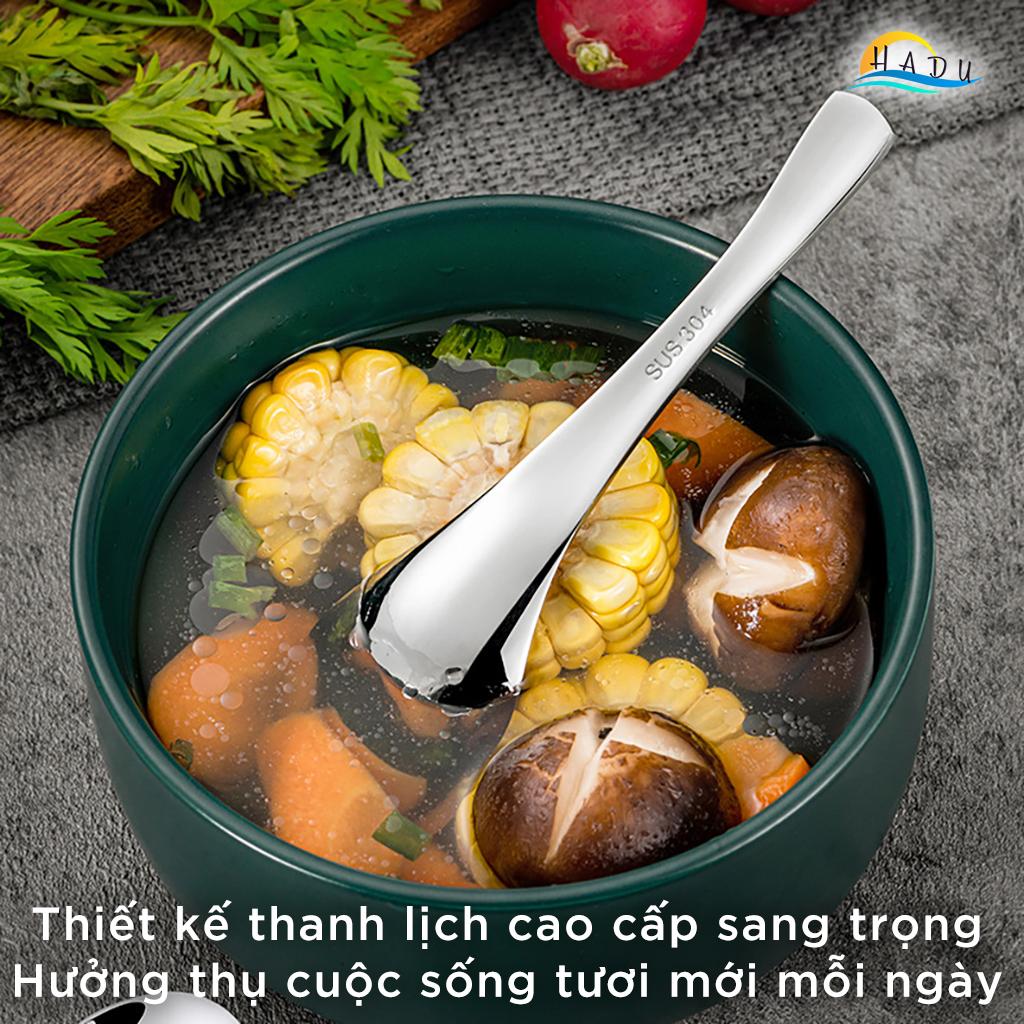 Thìa Muỗng Inox 304 Cao Cấp Ăn Phở Cơm Kiểu Hàn Quốc Đạt Chất Lượng Đức CCKO