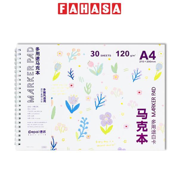 Tập Vẽ Lò Xo A4 - 120gsm - Depai 2002-25 (30 Tờ) - Mẫu 6