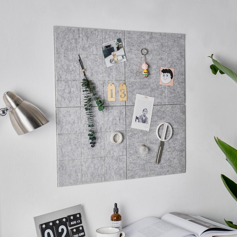 Premium Retro Felt Letter Board Home Message Frame With Characters Gray