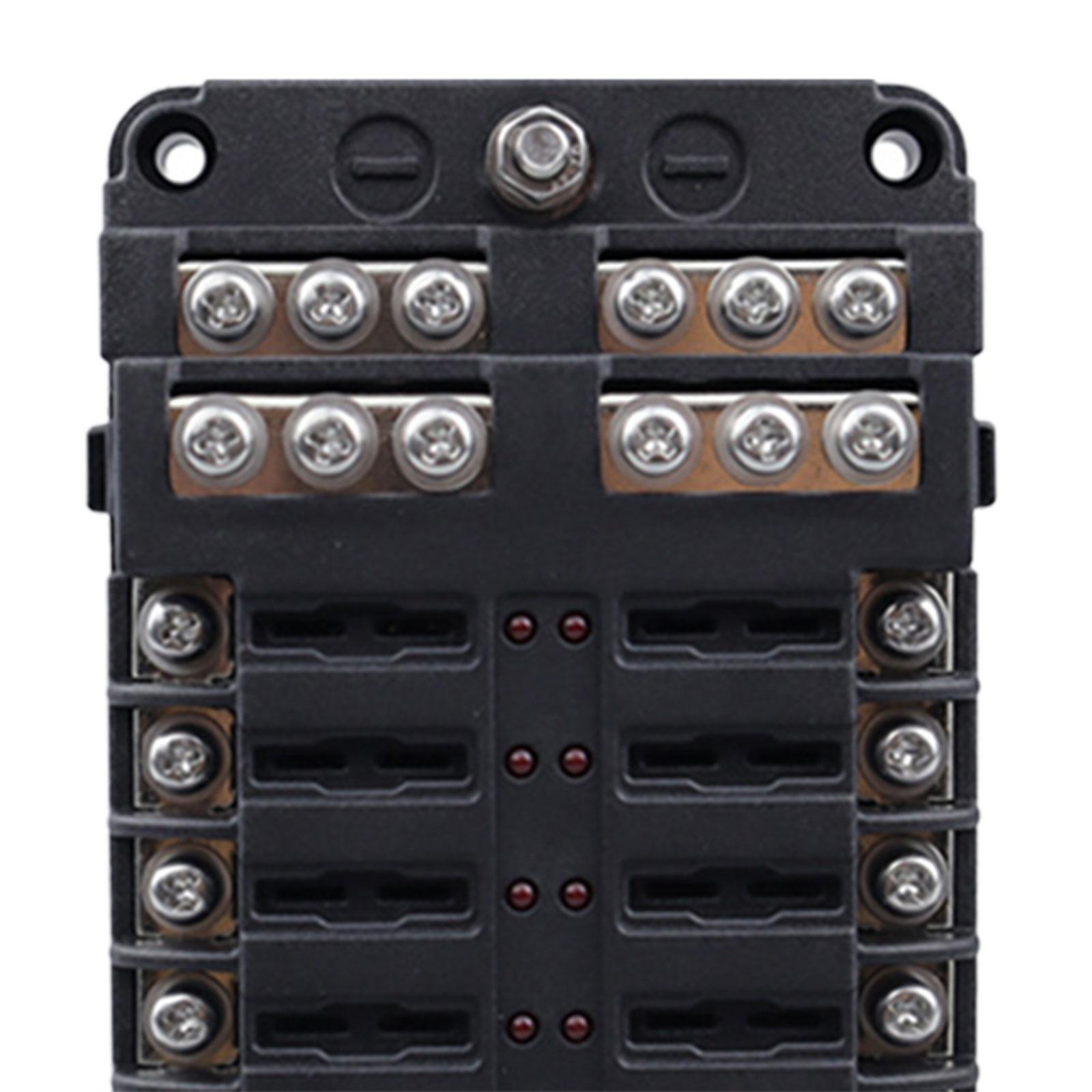 12V Fuse Block Attachment Durable Fuse Box Holder for RV Vehicle Marine