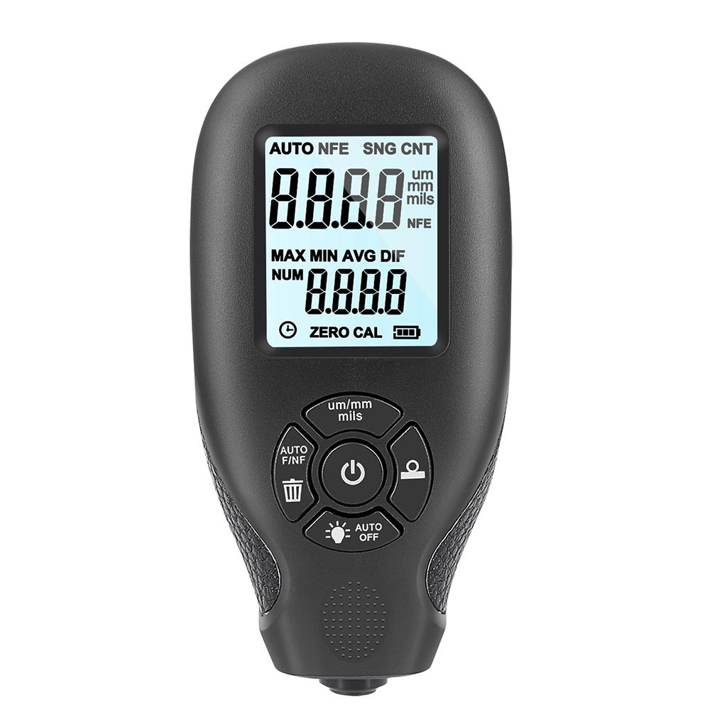 HW-300 Mini Automotive Coating Thickness Gauge Car Digital Paint Meter, Black, Auto Digital Calibration, 110x52x25mm