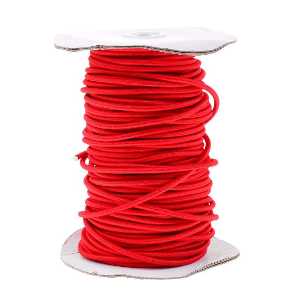 Red 4mm Marine Bungee Rope Shock Cord Car Truck Roof Racks Trailers Boats Kayaks Tie Down 0.5 1 2 3 20 30 50 75m