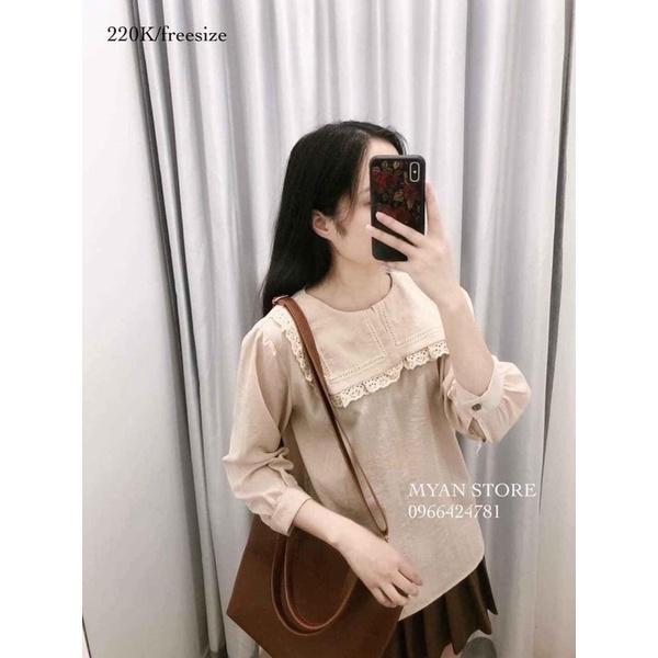 ÁO CỔ REN BÈO 2 MÀU