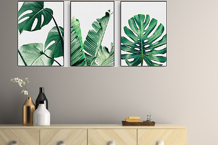 Bộ 3 Khung Tranh Treo Tường Carehouse Canvas Lá CVCXJ2-LA
