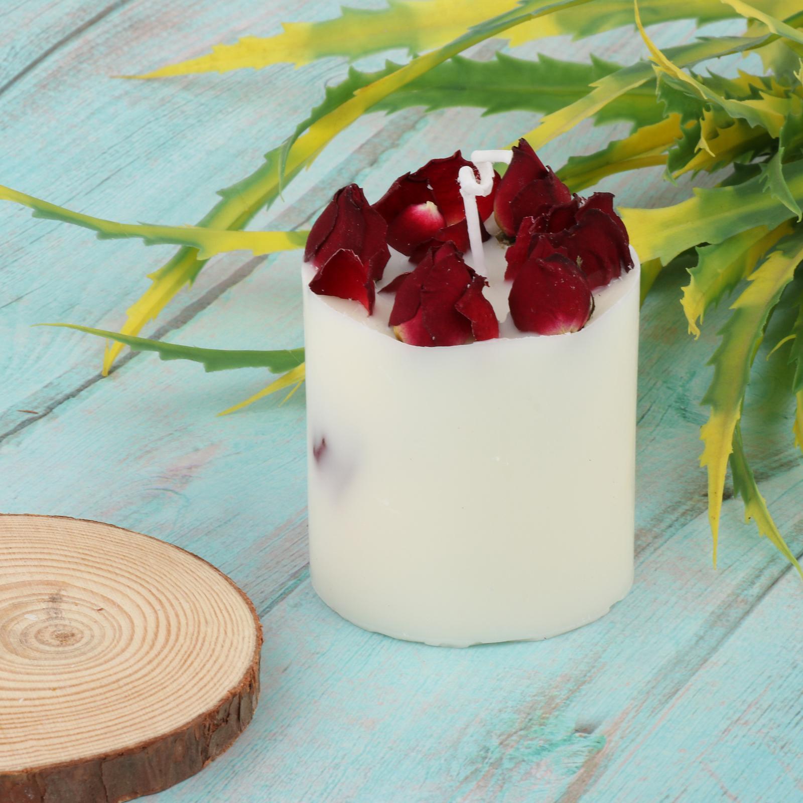 Dry Flowers Candle, True Rose Scented Candles Long Burning Tealight Candles Gift for Women Birthday